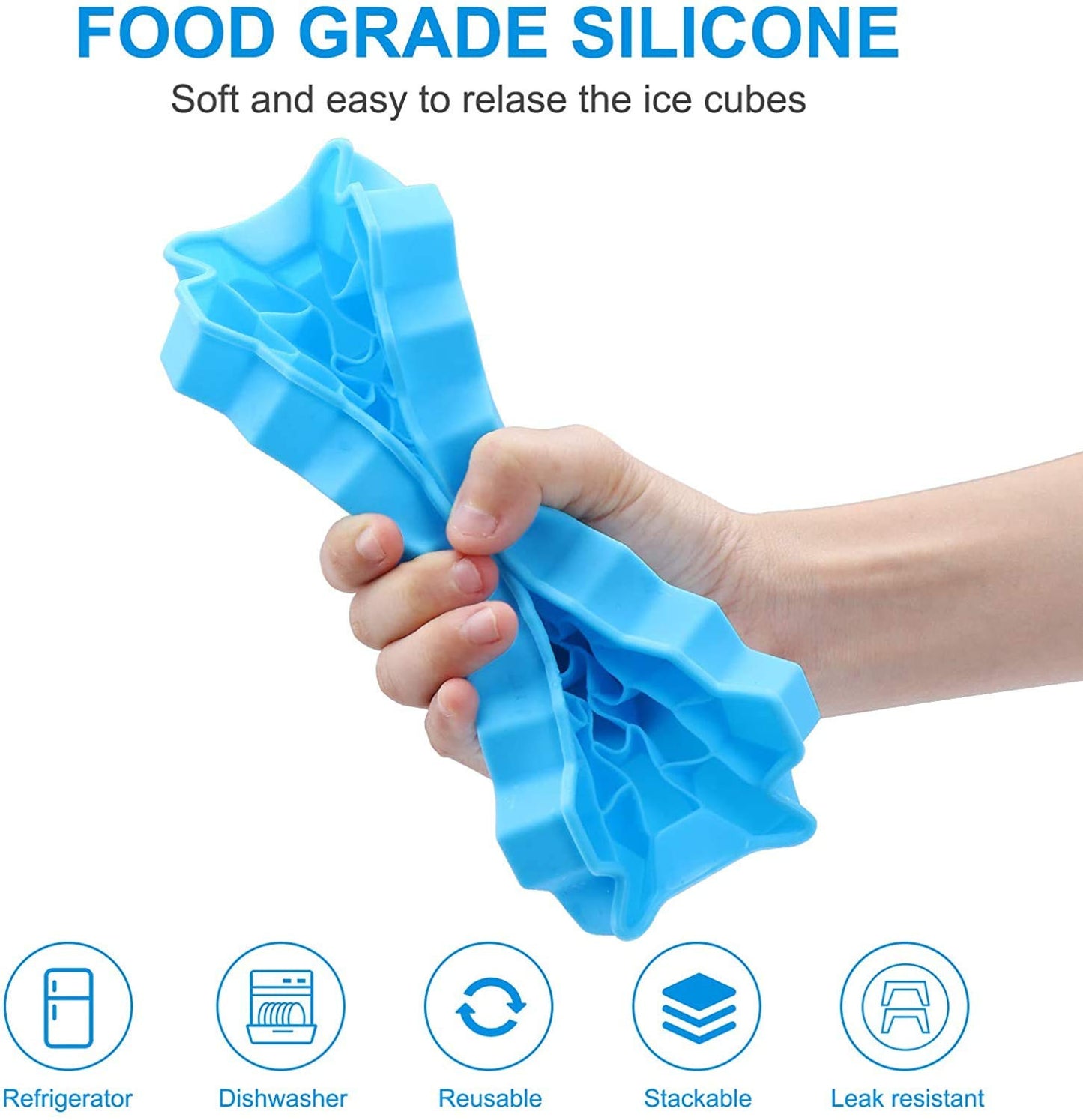 ICE TRAY HONEY SHAPE TRAY Rubber Flexible Silicone Honeycomb Shape. Pack of 2