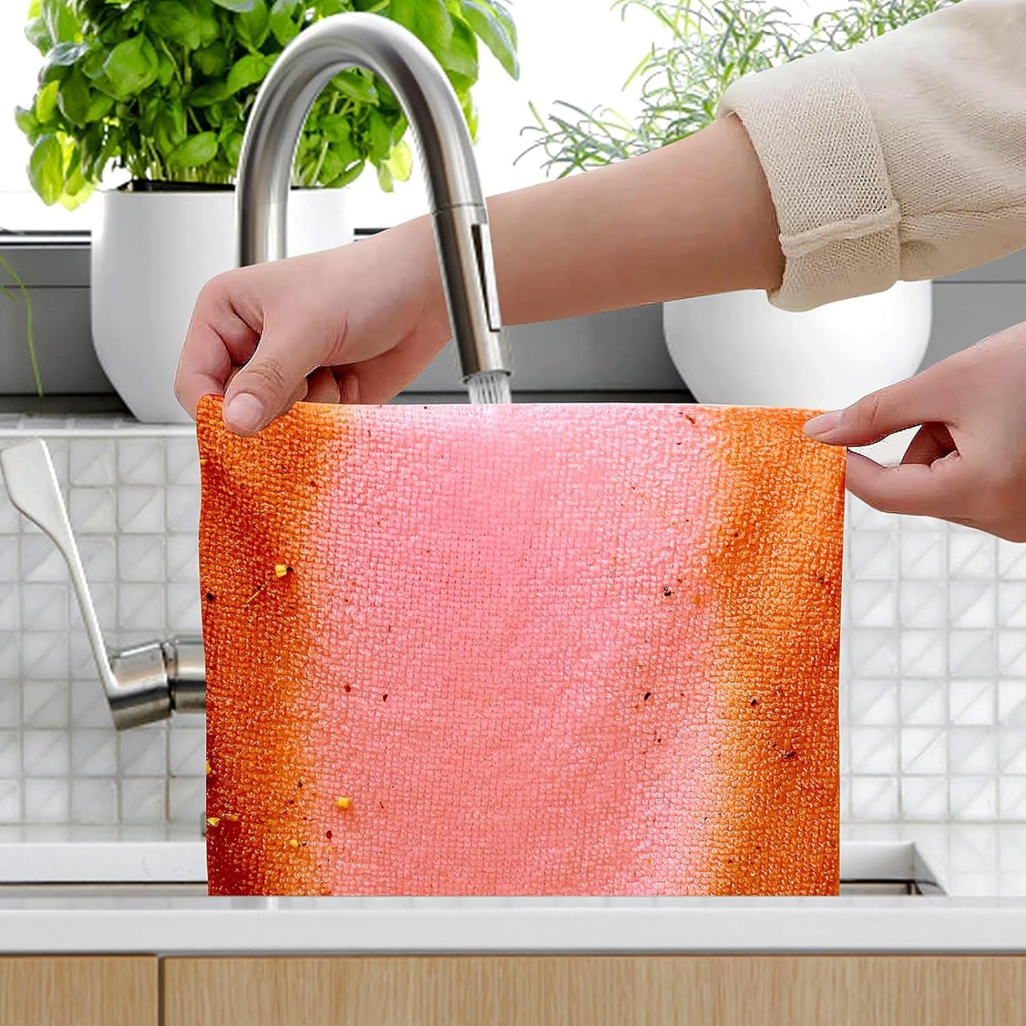 Reusable Microfiber Kitchen Cleaning Cloths with Dispenser Box | for Hands, Home, Car Window (Pack-20 Pcs)