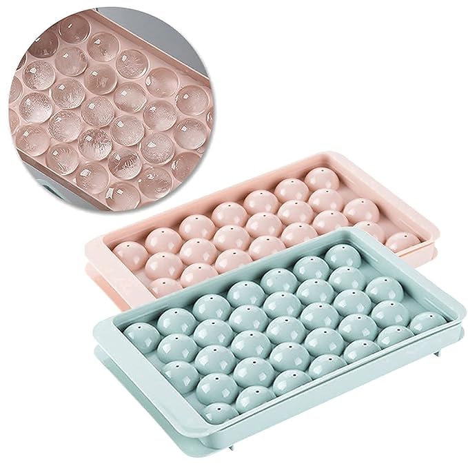Home Basket Cavity Ice Trays for Freezer, Ice Cube Tray, Ice Cube Tray with lid, Round ice Cube Tray