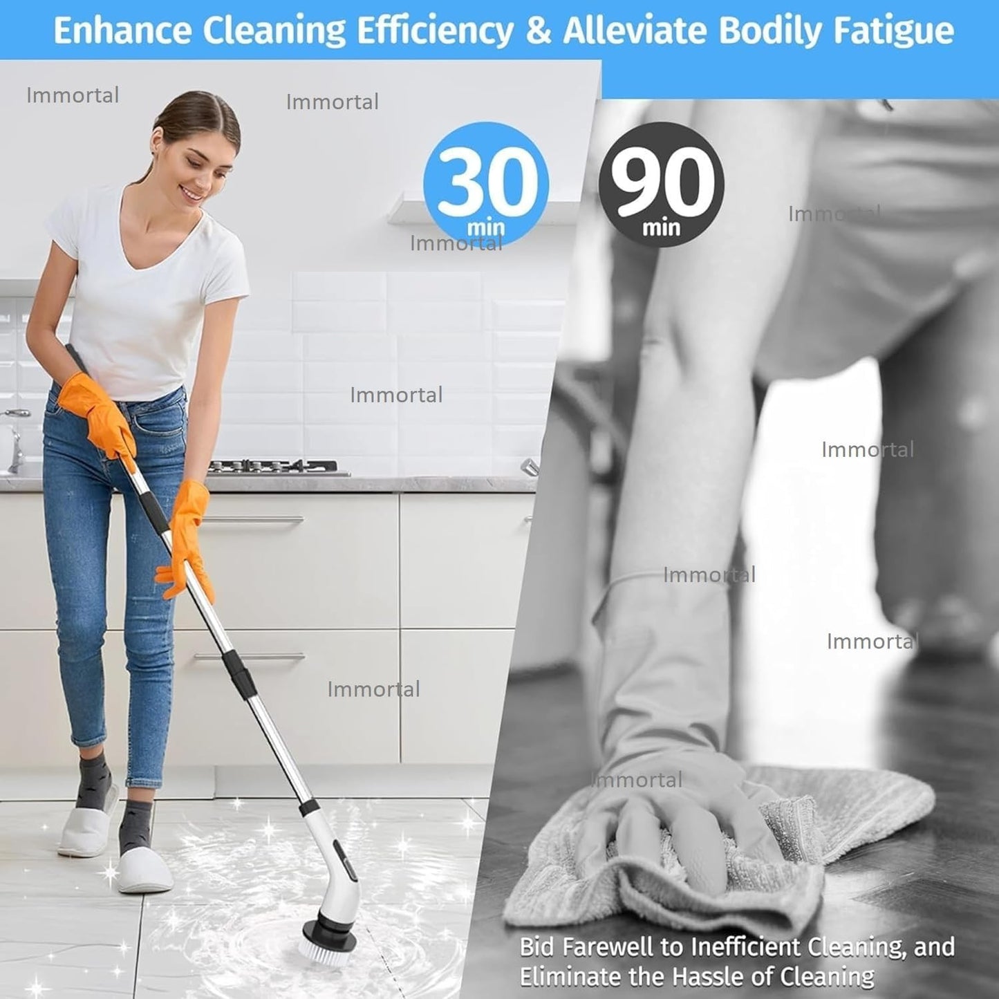Electric Spin Scrubber | Cleaning Brush Scrubber for Home | 9 in 1 Electric Scrubber Brush