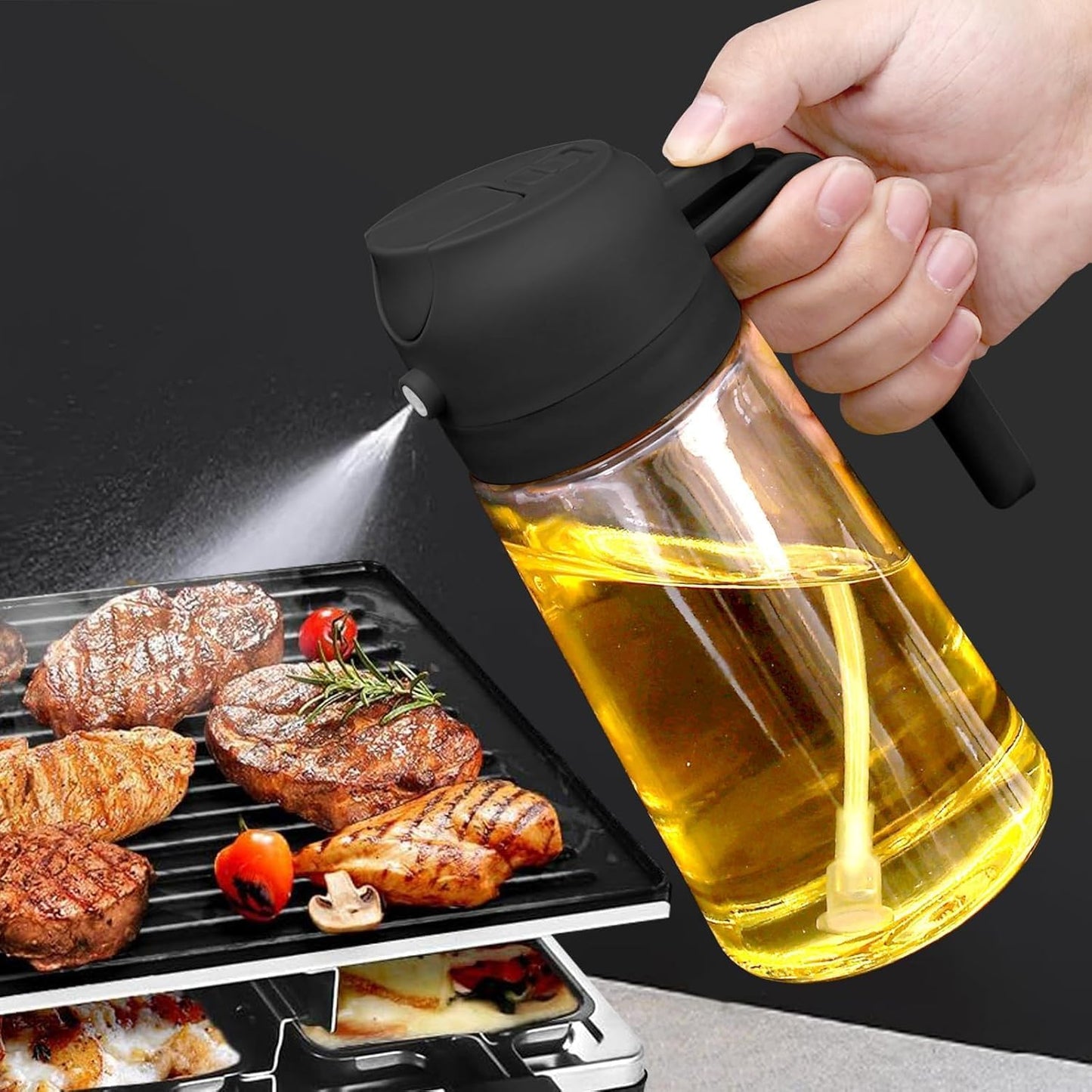 2 in 1 Oil Dispenser | 500ml Oil Bottle with Premium Nozzle