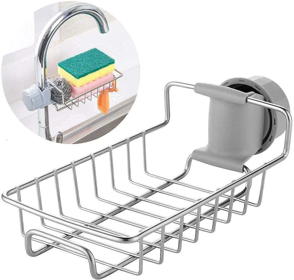 Kitchen Steel Sink Faucet Sponge, Scrubber Faucet Rack