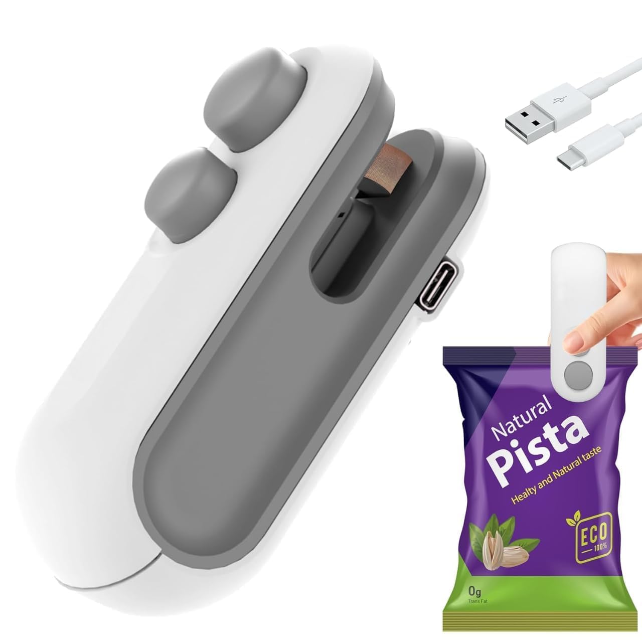 Portable Mini Sealing Machine | Handheld Packet Sealer for Food, Snacks, Chips, Fresh Storage | Seals Plastic Bags | Ideal for Kitchen