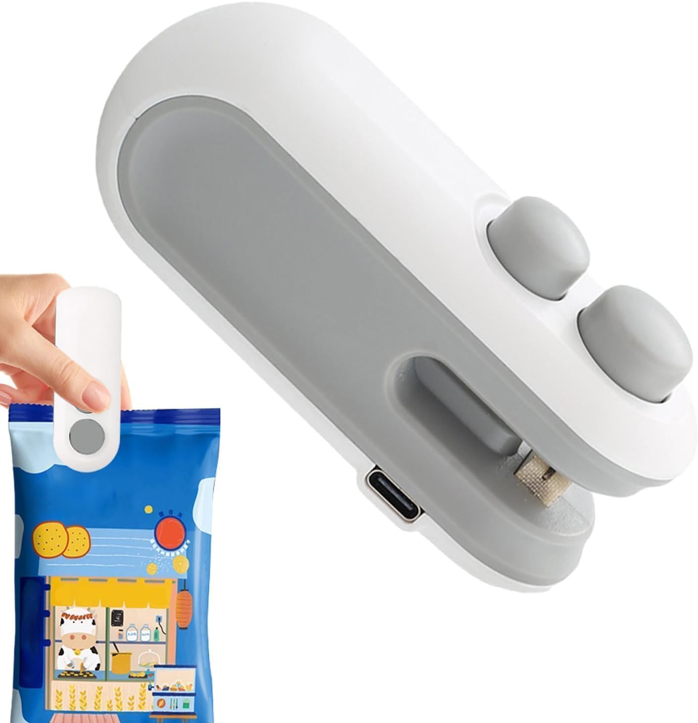 Portable Mini Sealing Machine | Handheld Packet Sealer for Food, Snacks, Chips, Fresh Storage | Seals Plastic Bags | Ideal for Kitchen