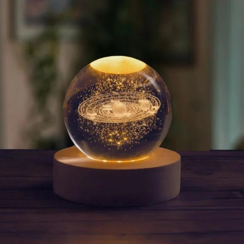 3D Crystal Ball Planet Globe Table Lamp