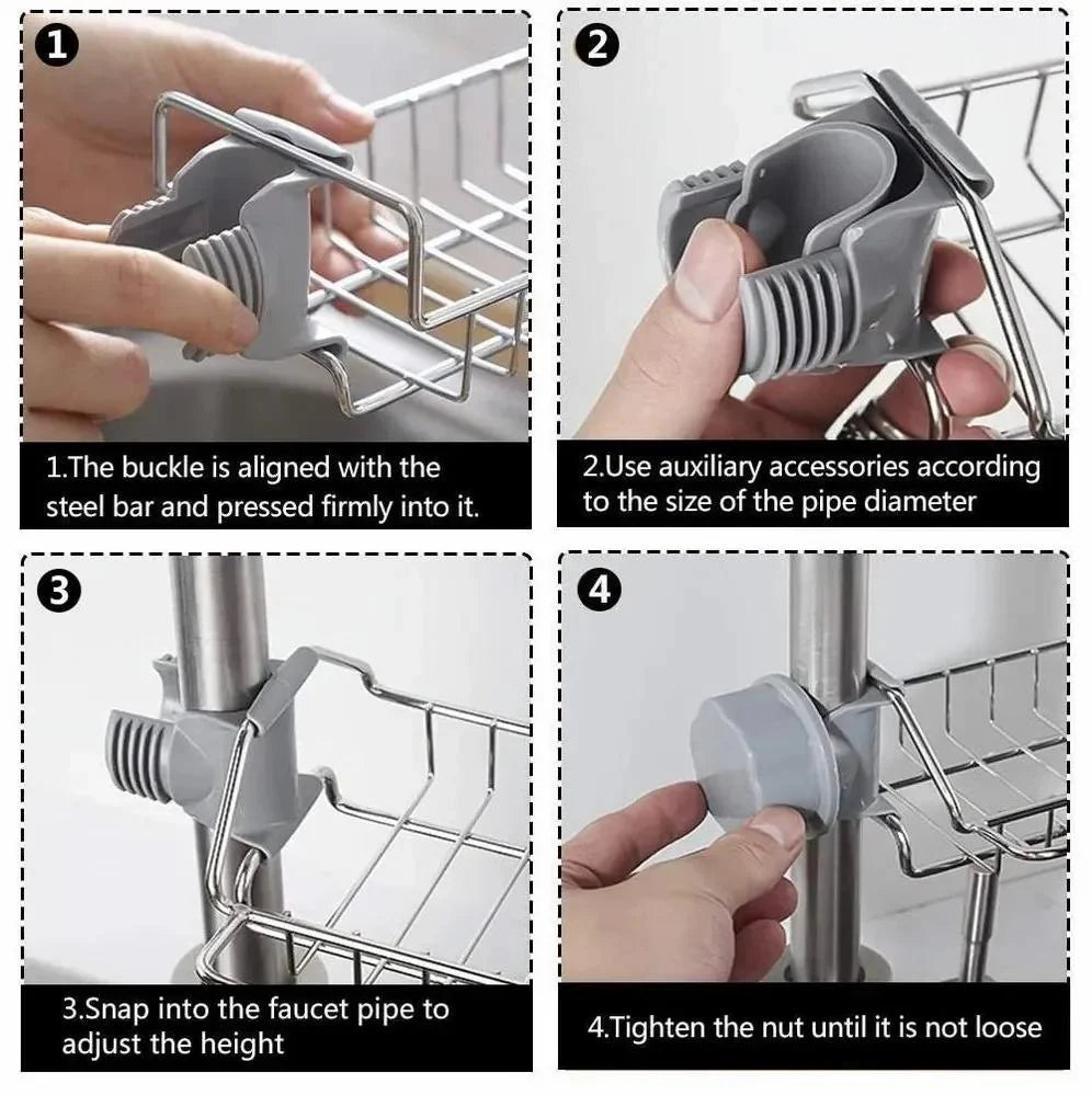 Kitchen Steel Sink Faucet Sponge, Scrubber Faucet Rack