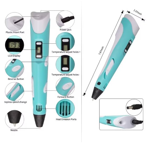 3D Pen for Kids with Adjustable Temperature