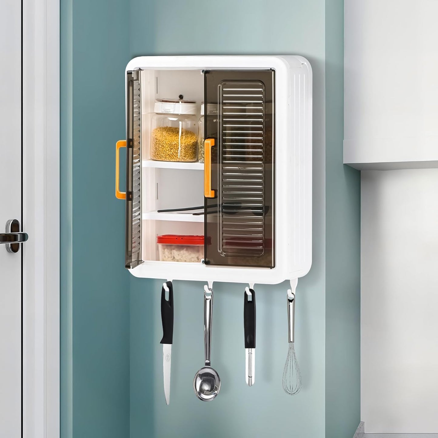 Wall Mounted Bathroom Cabinet Organizer with Doors