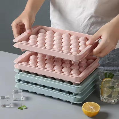 Home Basket Cavity Ice Trays for Freezer, Ice Cube Tray, Ice Cube Tray with lid, Round ice Cube Tray