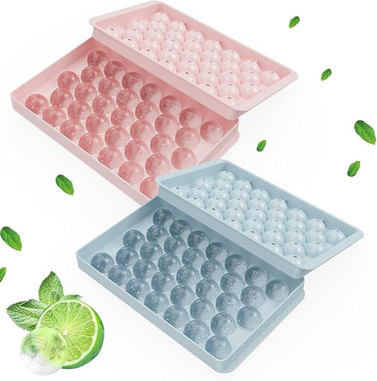 Home Basket Cavity Ice Trays for Freezer, Ice Cube Tray, Ice Cube Tray with lid, Round ice Cube Tray