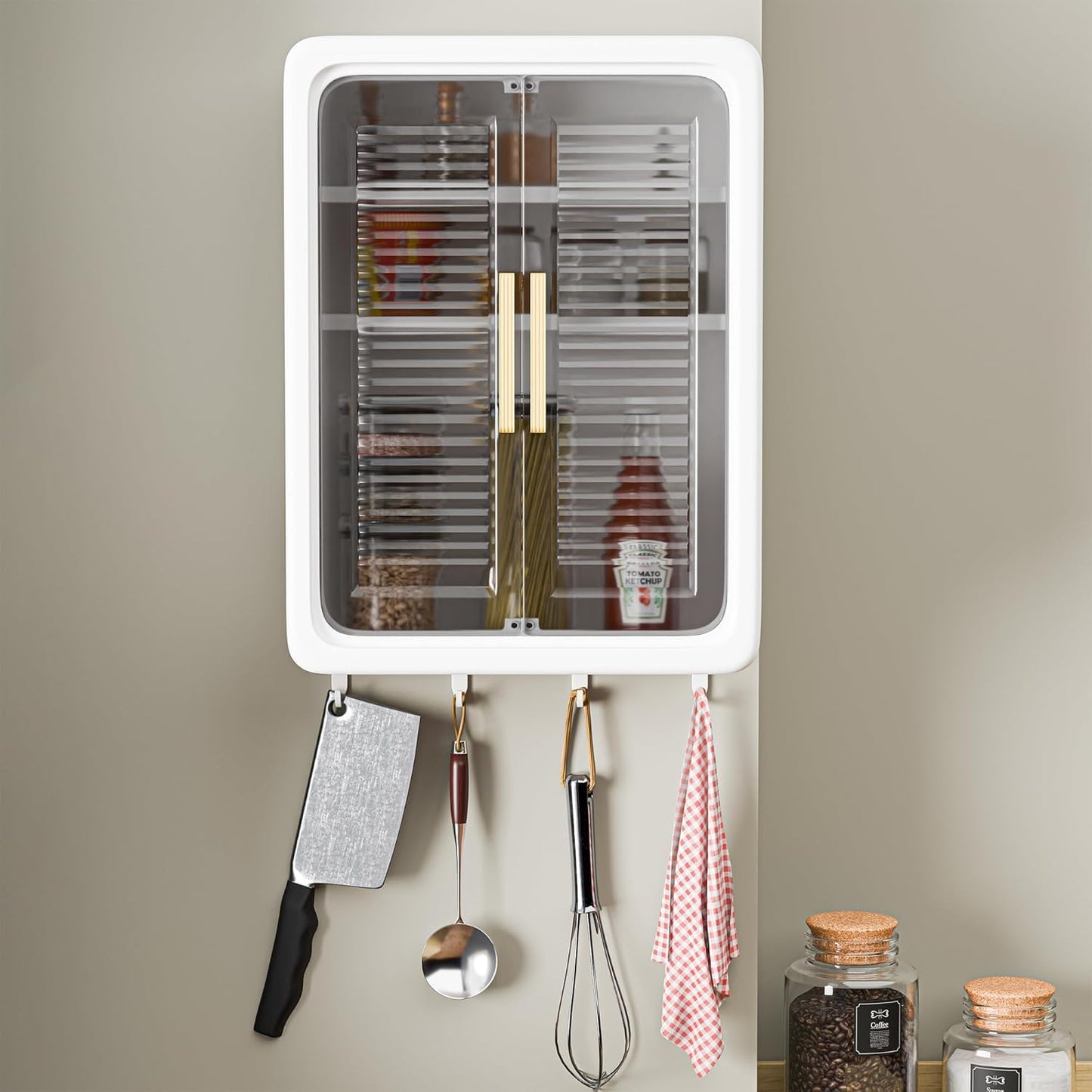 Wall Mounted Bathroom Cabinet Organizer with Doors