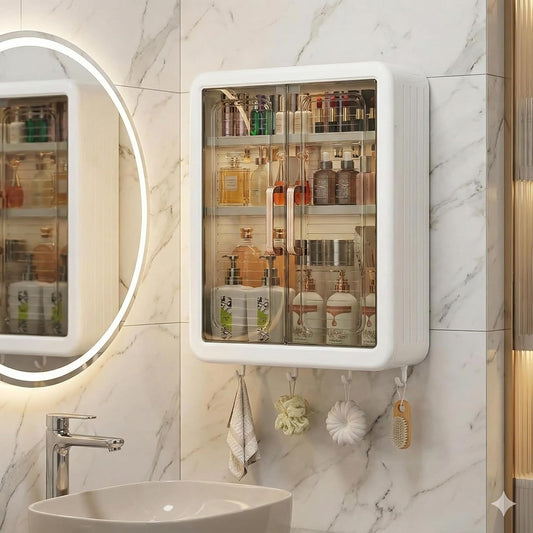 Wall Mounted Bathroom Cabinet Organizer with Doors
