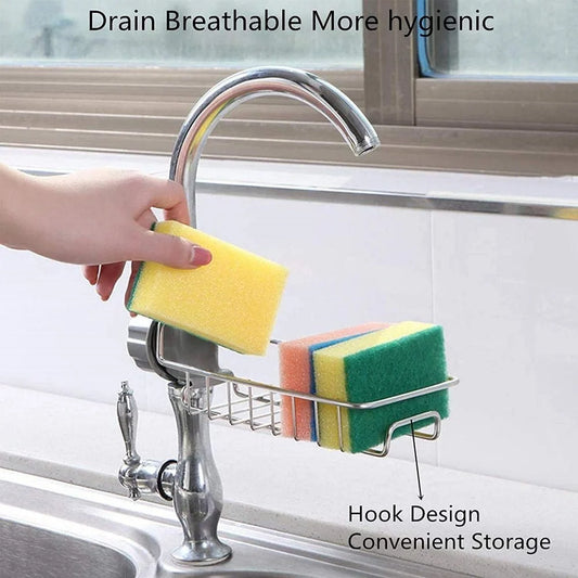 Kitchen Steel Sink Faucet Sponge, Scrubber Faucet Rack