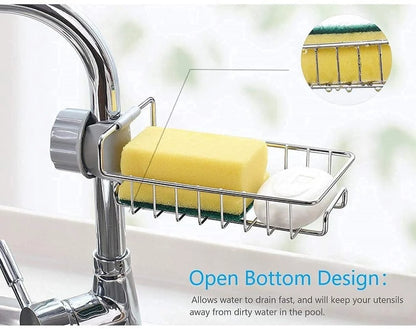 Kitchen Steel Sink Faucet Sponge, Scrubber Faucet Rack
