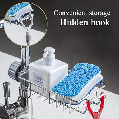 Kitchen Steel Sink Faucet Sponge, Scrubber Faucet Rack