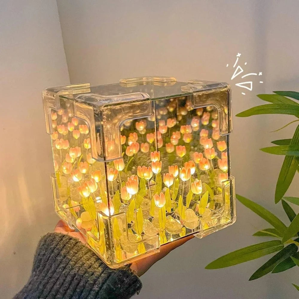 Tulip Night Light Cute Flower Bedroom Sleeping Lamp