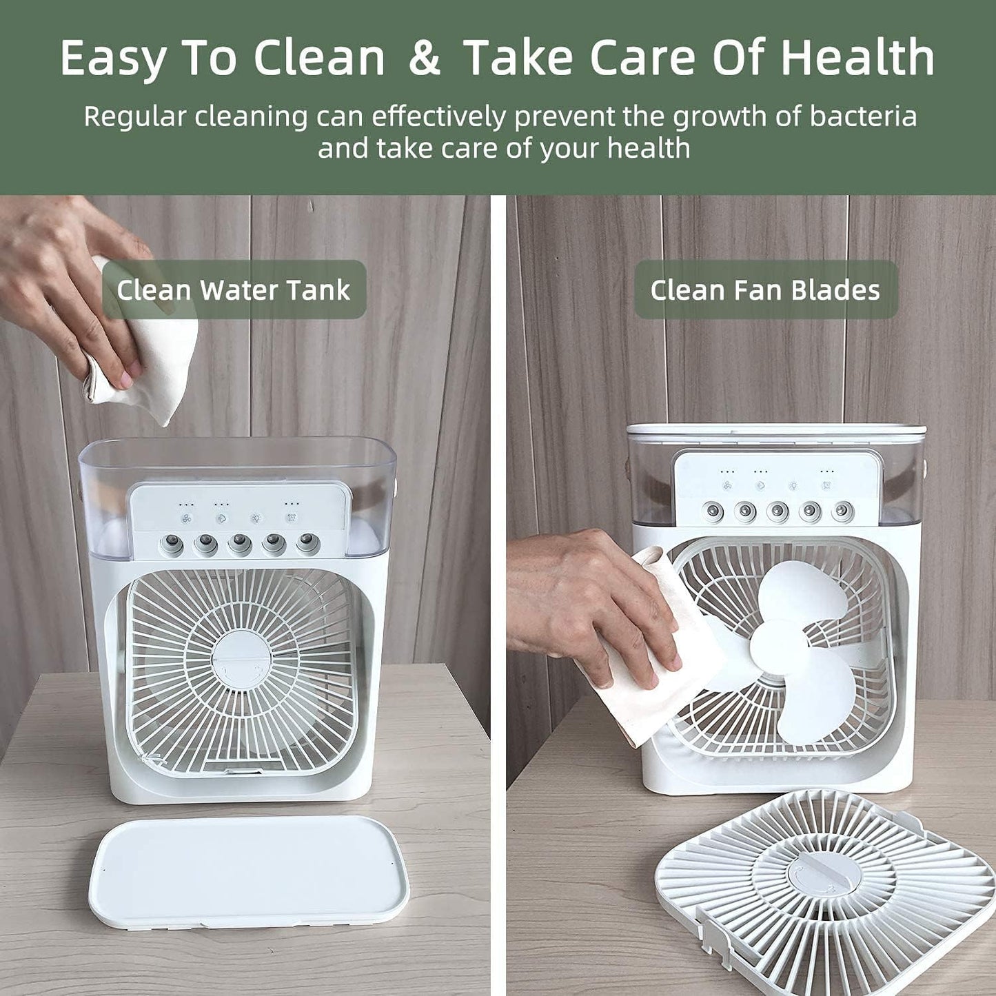 Mini Cooler for Room | Small AC Quiet Personal Air Cooler, USB Powered Mini Desktop Cooling Misting Fan