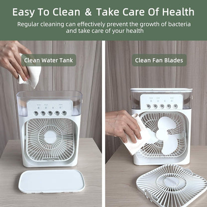 Mini Cooler for Room | Small AC Quiet Personal Air Cooler, USB Powered Mini Desktop Cooling Misting Fan